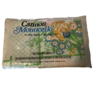 Vintage Cannon Monticello percale floral blossom 2 standard pillowcases
